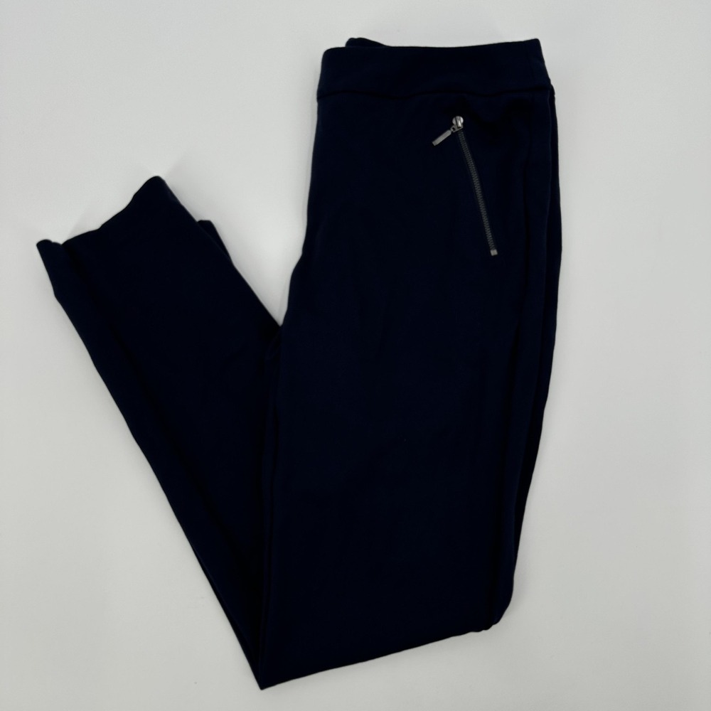 J.McLaughlin Pants‎ Womens 2 Navy Stretch Slim Ankle Pull On Zip Pockets Work